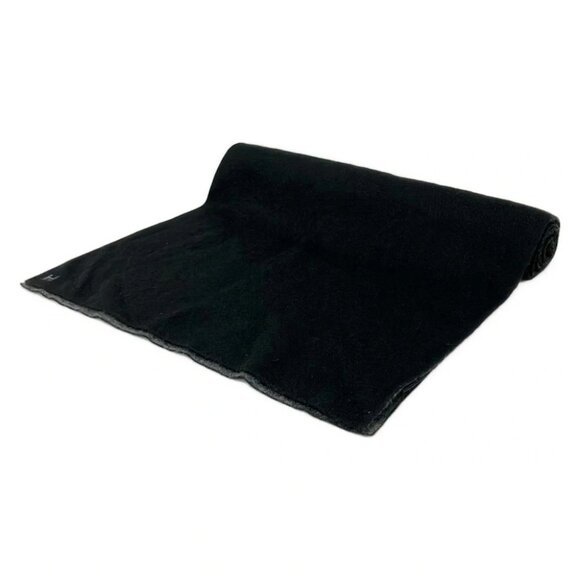 Auth HERMES - Black Gray Cashmere Silk Scarf - Picture 1 of 5